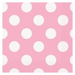  Servetter Babyrosa Prickig - 33x33cm, 16st 
