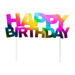  Happy Birthday, Trtdekoration Regnbgsfrgad - 17x15cm 