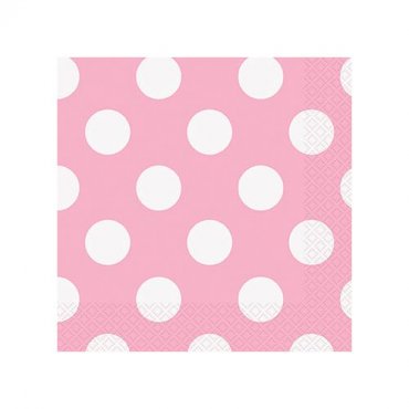 Servetter Babyrosa Prickig - 25x25cm, 16st