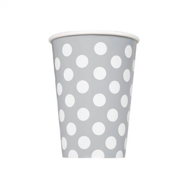 Pappersmugg Silverprickig - 6st, 355ml