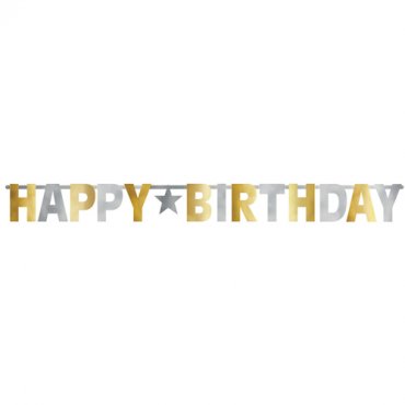 Banner HBD Silver/Guld - 3m