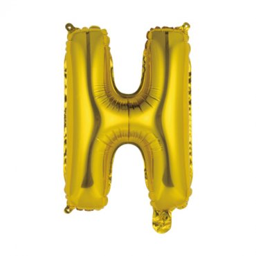 Bokstavsballong Guld H - 41cm