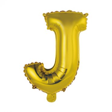 Bokstavsballong Guld J - 41cm