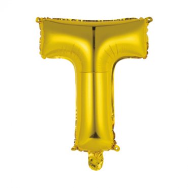 Bokstavsballong Guld T - 41cm