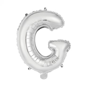 Bokstavsballong Silver G - 41cm