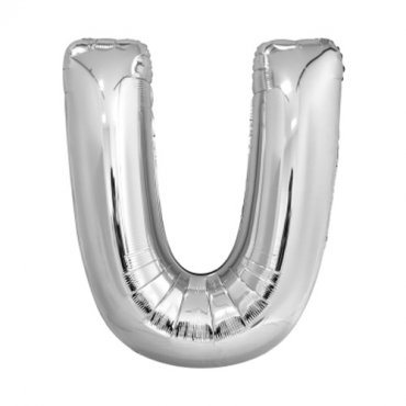 Bokstavsballong Silver U - 86cm