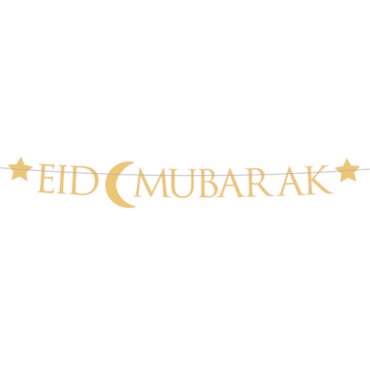 Girlang Eid Mubarak, Guld - 220x15cm