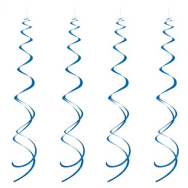 Hngande dekoration/Swirls Bl - 8st
