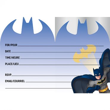 Inbjudningskort Batman - 8st