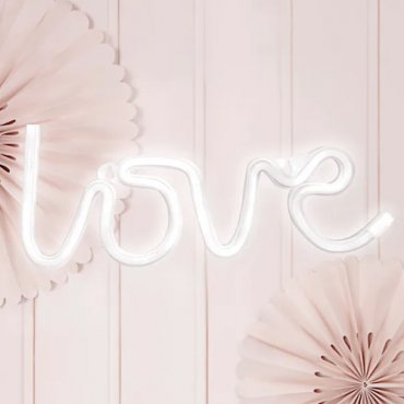 Neon vit LED "LOVE" - 34,5x13cm