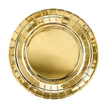 Pappersassiett Guld - 18cm, 6st