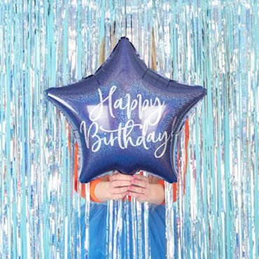 Stjrna Bl "HBD" Folieballong - 40cm