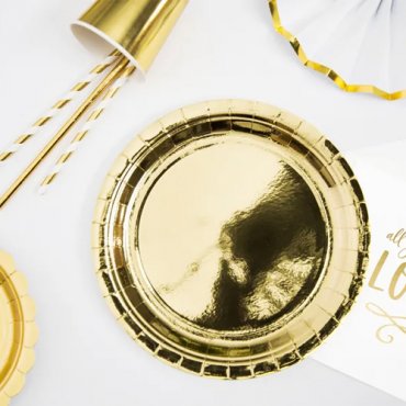 Papperstallrik Guld - 6st, 23cm