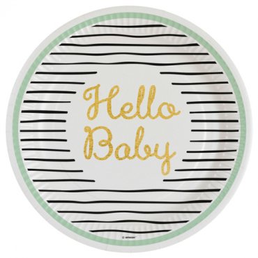 Tallrik Hello Baby - 8st, 23cm