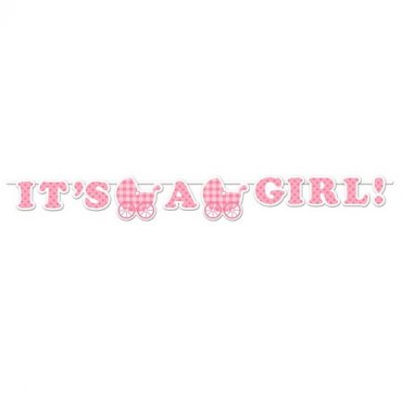 Vimpel / Banner I'ts a Girl, Baby Shower 1,7m
