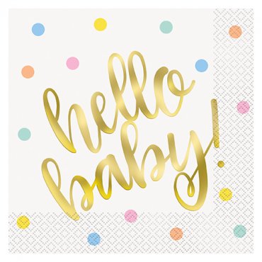 Servetter Hello Baby - 16st, 33x33cm