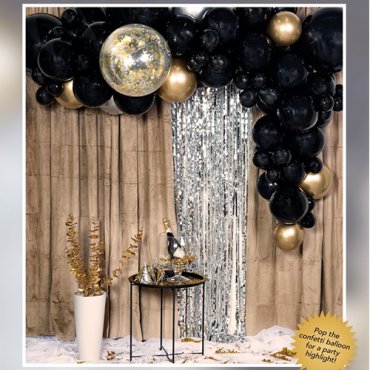 Ballongbge DIY, Svart/Silver/Guld - 5m