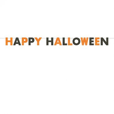 Banner Happy Halloween, svart & orange - 2,7m