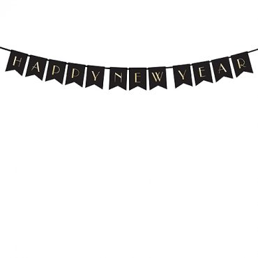 Banner Nyr, Happy New Year - ca. 15x170 cm