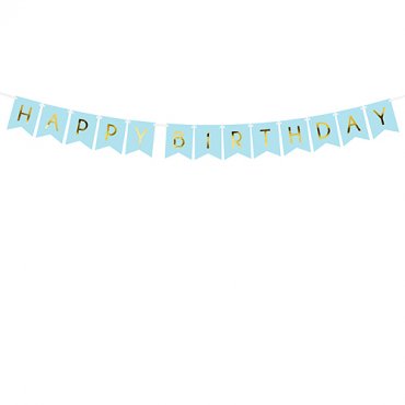 Banner HBD Pastellbl - 15x175cm