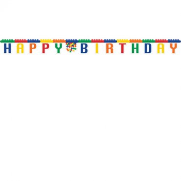 Vimpel Happy Birthday Block Party - 2m x 10cm