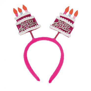 Diadem Happy Birthday, Rosa med fdelsedagstrta