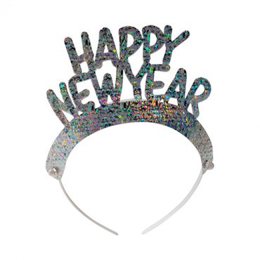 Diadem/Tiara happy New Year, Silver - 6st