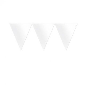 Flaggvimpel Vit - 14cm x 3m