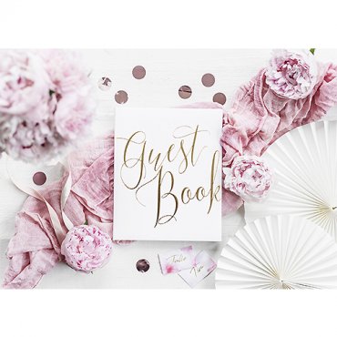 Gstbok Vit/Guld - 20x24.5cm, 22 pages