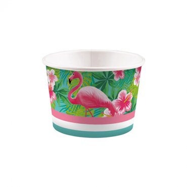 Glass-/Snacksskl Flamingo - 8st, 270ml, ca 6x8cm