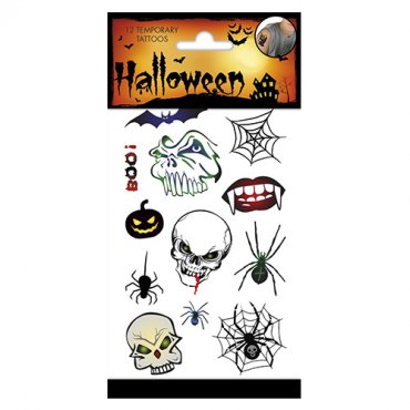 Gnuggisar/fejktatueringar Halloween - 12st
