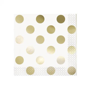 Guldprickiga Kaffeservetter - 16st, 25x25cm