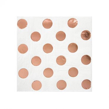 Rosprickiga Kaffeservetter - 16st, 25x25cm