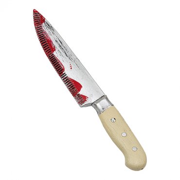 Kniv i plast, med blod - 32cm