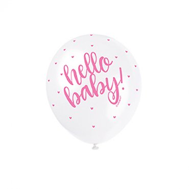 Ballonger, Rosa Hello baby - 5st