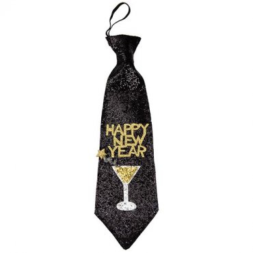 Slips Happy New Year, Svart med glitter