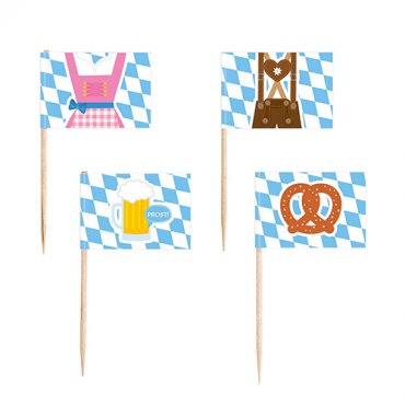 Flaggstickor / Partypicks, Oktoberfest - 30st