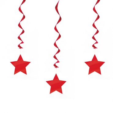 Rda Stjrnor, Hngande dekoration - 3st