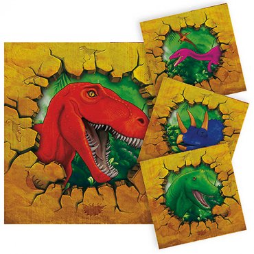 Servetter Dino Party - 16st, 25x25cm