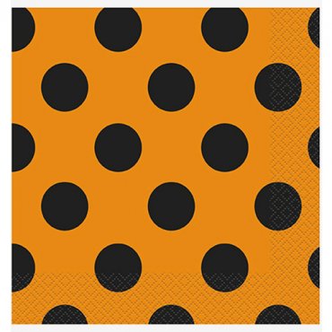 Orange/Svarta Servetter - 16st, 33x33ccm