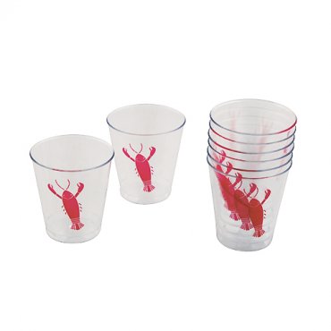 Snapsglas i plast med krftprint - 8st, 57ml