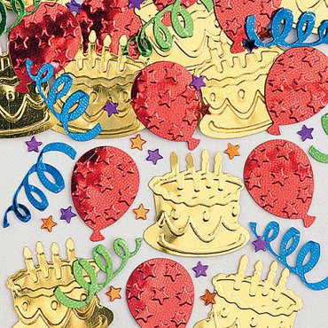 Konfetti T�rtkalas Mixade f�rger - 14g