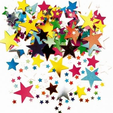 Konfetti Stj�rnor, Blandade f�rger - 14g