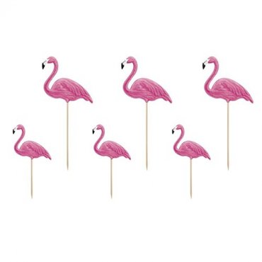 Partystickor Flamingo - 6st, 15x23 cm