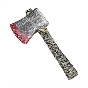 Yxa i plast, med blod - 30cm