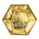 Assiett Happy New Year guld - 6st, 18cm