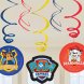 Hngande dekoration/Swirl, Paw Patrol - 6st