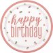 Tallrik HBD Rosa - 8st, 23cm