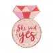 Tallrik "She Said Yes" rosa/r�d - 6st, 18x25cm