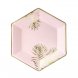 Tallrik Tropiska Blad Rosa/Guld - 6st, 23cm